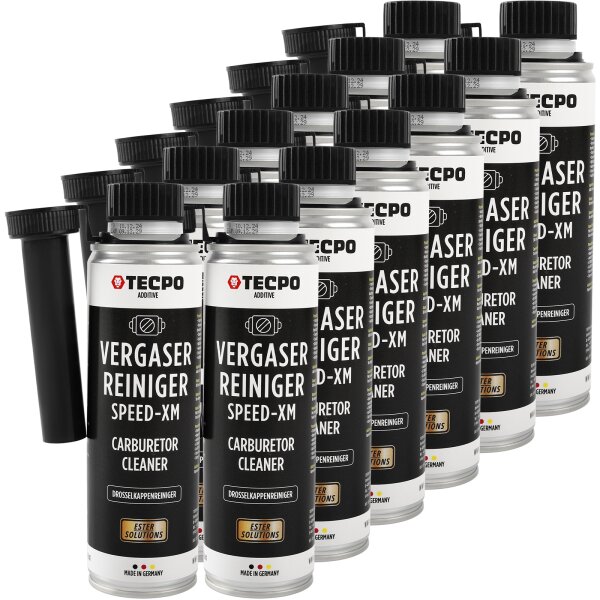 12x TECPO Vergaserreiniger ESTER Speed-XM Drosselkappen Reiniger, 300 ml
