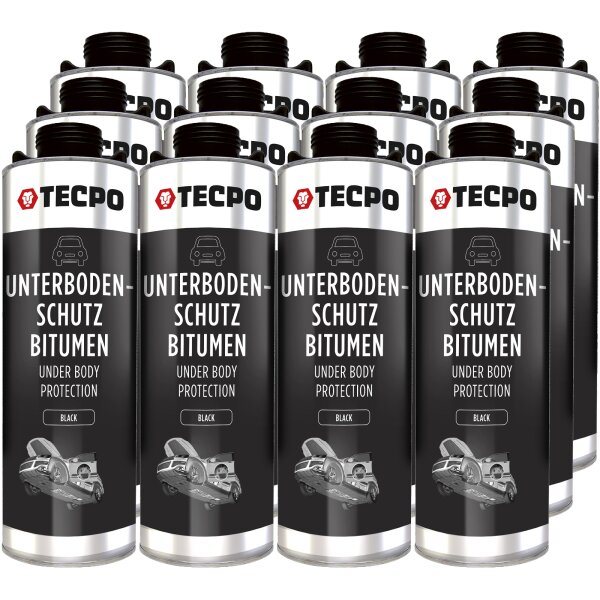 12x TECPO Unterbodenschutz Bitumen schwarz, 1L