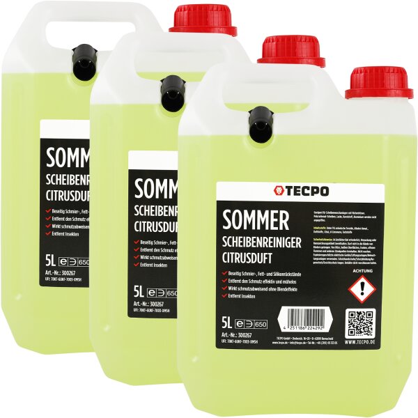 3x TECPO Sommer Scheibenreiniger, 5L