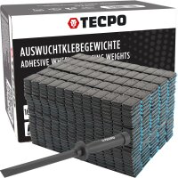 1200x TECPO Klebegewichte Black Auswucht Gewichte, 5g + Kunststoffschaber