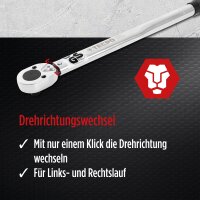 TECPO Drehmomentschlüssel 1/2 Zoll, 40-210 Nm + Bremskolben-Rücksteller + Kraft-Schoneinsatz-Satz SW 17 mm 19 mm