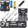 TECPO Drehmomentschlüssel 1/2 Zoll, 40-210 Nm + Bremskolben-Rücksteller + Kraft-Schoneinsatz-Satz SW 17 mm 19 mm