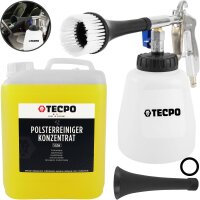 TECPO Polsterreiniger Konzentrat Multi Clean 5L + Druckluft Reinigungspistole 1L