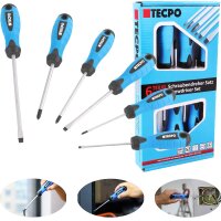 TECPO Werkstatt Rollsitz + Schraubendreher, 6-tlg. + LED Arbeitslampe