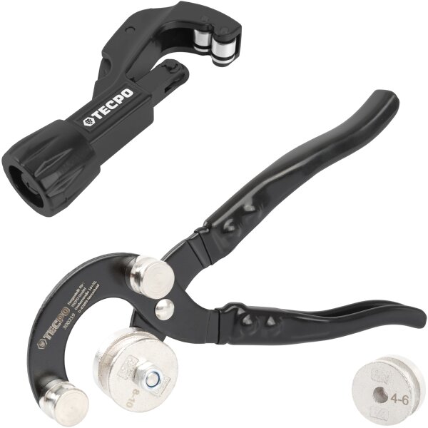 TECPO Rohr-Biegezange für Kupferrohre und Aluminiumrohre + Rohrabschneider | Ø 3 - 32 mm