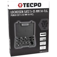 TECPO Henkel Locheisen Satz 14-teilig Lochwerkzeug Set