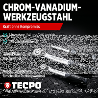 TECPO Steckschlüssel-Satz, 92-tlg, 1/4+3/8", ZOLL + LED Akku Handlampe 500 Lumen