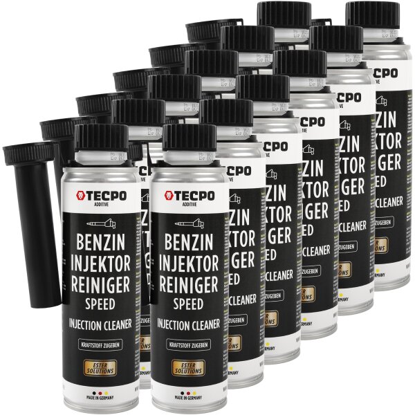 12x TECPO Injektor Reiniger ESTER Benzin Einsprizdüsen Additiv, 300 ml