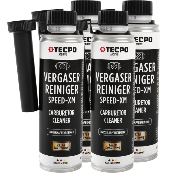 4x TECPO Vergaserreiniger ESTER Speed-XM Drosselkappen Reiniger, 300 ml
