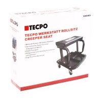 TECPO Werkstattrollhocker mit Werkzeug Ablage + AKKU Werkstattlampe, 500 Lumen