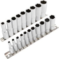 TECPO Steckschlüssel Satz, tief, 1/4 Zoll, 4-13 mm,...