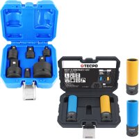 TECPO Kraft-Adapter Satz, 6-tlg. + Kraft-Schoneinsatz-Satz, SW 17 mm und 19 mm