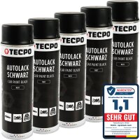 5x 500 ml TECPO Autolack schwarz matt