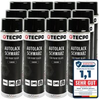12x 500 ml TECPO Autolack schwarz glänzend