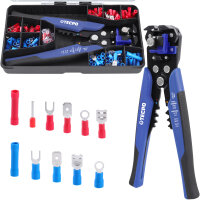 TECPO Automatische Abisolierzange Sortiment, 199-teilig + Crimpzange