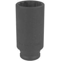 2x TECPO Vielzahn Kraft Steckschlüssel Nuss 1/2 Zoll, 32 mm