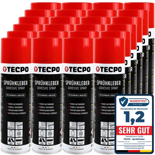24x TECPO Sprühkleber Hochtemperatur Industriekleber, 500 ml