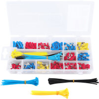 TECPO Kabelschuh Sortiment 185-tlg. + Crimpzange mit Kabelschuh-Sortiment, 225 mm, 271-teilig