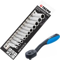 Steckschlüssel Satz, tief, 1/4+Umschaltknarre 1/4"