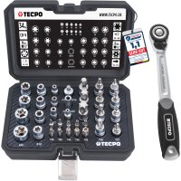 TECPO Steckschlüssel Satz T-Profil + 3/8 Ratsche