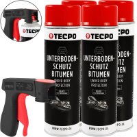 4x TECPO Unterbodenschutz Bitumen schwarz, 500 ml +...