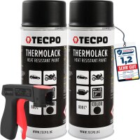 2x TECPO Thermolack Auspufflack Ofenlack 800°C...