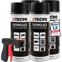 4x TECPO Thermolack Auspufflack Ofenlack 800°C...