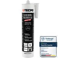 TECPO Windschutzscheibe-Reparaturset + 2x Gummi-Doppelsauger + Scheibenkleber MS-Polymer, 290 ml