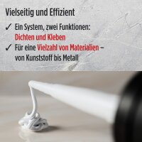 12x TECPO KKD 801 Karosserie Klebe- und Dichtmasse, 370g + Alu-Kartuschenpresse