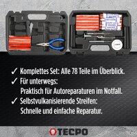 TECPO Klebegewichte 600-tlg. Auswucht Gewichte, 5g + Reifenreparatur-Satz, 78-tlg.
