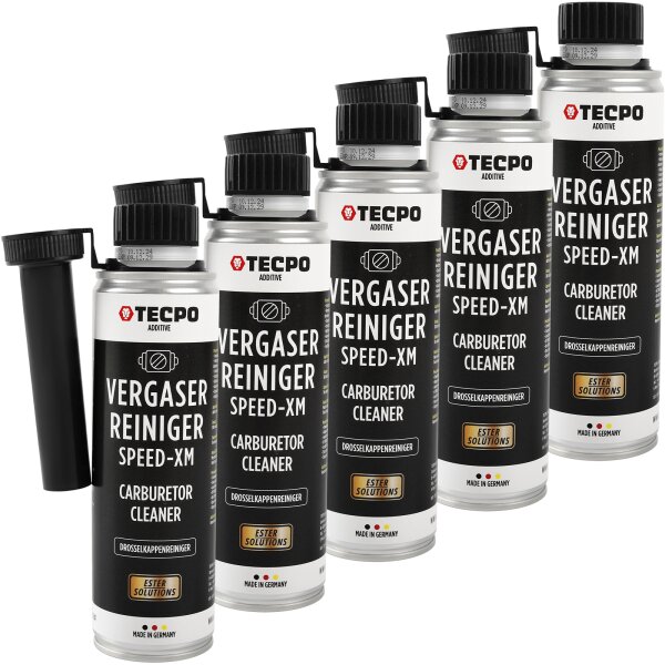 5x TECPO Vergaserreiniger ESTER Speed-XM Drosselkappen Reiniger, 300 ml