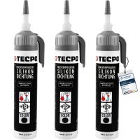 3x Hochtemperatur Silikon Dichtung HSD 30 schwarz, 200 ml