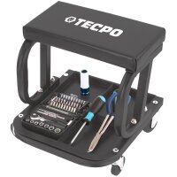 TECPO KFZ Werkstattrollbrett Rollliege + Rollsitz 360° drehbar