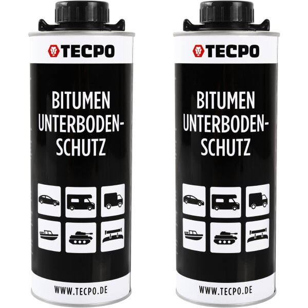 2x TECPO Unterbodenschutz Bitumen schwarz, 1L