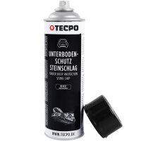 TECPO Unterbodenschutz Bitumen schwarz, 500 ml + Autolack schwarz glänzend, 500 ml