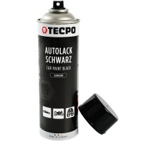 TECPO Unterbodenschutz Bitumen schwarz, 500 ml + Autolack schwarz glänzend, 500 ml