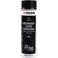 TECPO Unterbodenschutz Bitumen schwarz, 500 ml + Autolack schwarz glänzend, 500 ml