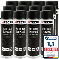 12x 500 ml TECPO Autolack schwarz matt