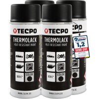 4x TECPO Thermolack Auspufflack Ofenlack 800°C...