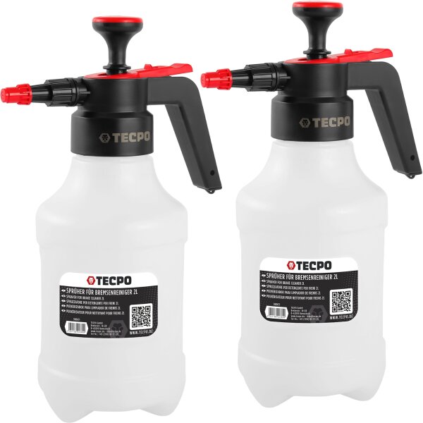 2x TECPO Pumpsprühflasche für Bremsenreiniger 2L