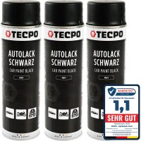 3x 500 ml TECPO Autolack schwarz matt