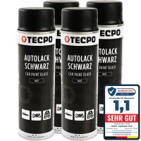 4x 500 ml TECPO Autolack schwarz matt