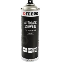 6x TECPO Autolack schwarz glänzend 500 ml + Pistolengriff
