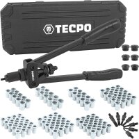 TECPO Nietmutternzangen-Satz 240-tlg. M3-M4-M5-M6-M8-M10 + Nietmuttern Sortiment M3-M12, 190-teilig
