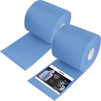 TECPO Putztuchrollen Abroller Wandhalter bis 40cm + 2 Putzpapier 21 cm Breit, 2-lagig