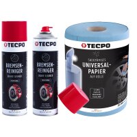2x TECPO Putzrolle blau 2-lagig, 23x30 cm, MINI-300 + 2x...