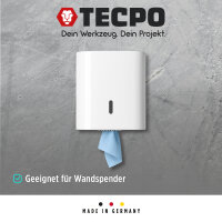 2x TECPO Putzrolle blau 2-lagig, 23x30 cm, MINI-300 + 2x Bremsenreiniger, 500 ml