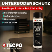 12x TECPO Unterbodenschutz Bitumen schwarz, 500 ml