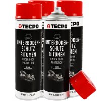 4x TECPO Unterbodenschutz Bitumen schwarz, 500 ml