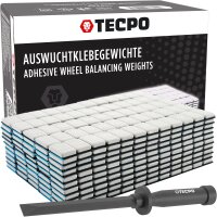 TECPO Klebegewichte 600-teilig Auswucht Gewichte, 5g + Kunststoffschaber 19 mm